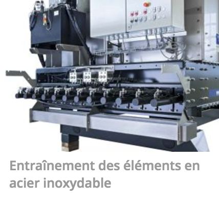 Entraînement des éléments en acier inoxydable