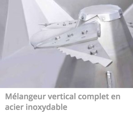 Mélangeur vertical complet en acier inoxydable