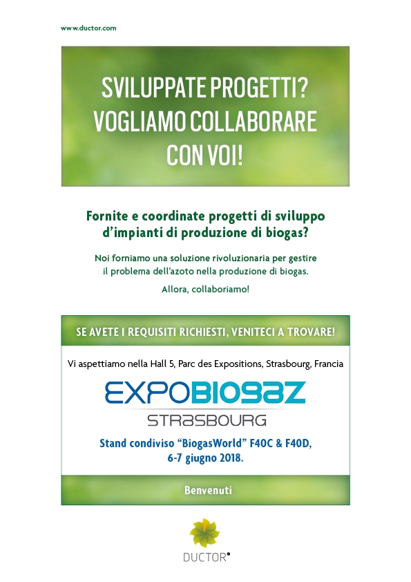 Ductor is looking for projects developers at Expobiogaz 2018