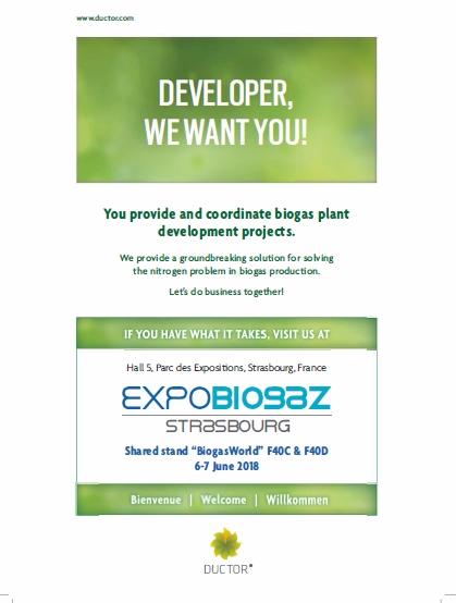 Ductor is looking for projects developers at Expobiogaz