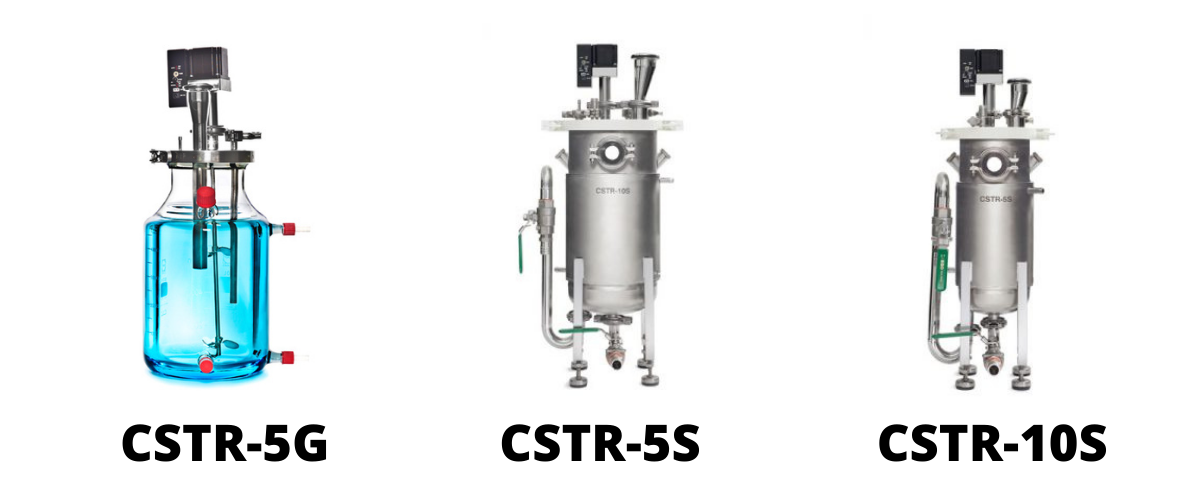 (From left to right: CSTR-5G, CSTR-5S and CSTR-10S bioreactors)
